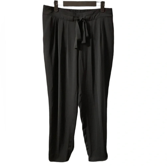 R LABEL TIE WAIST STRAIGHT LEG PANTS - Picture 1 of 5